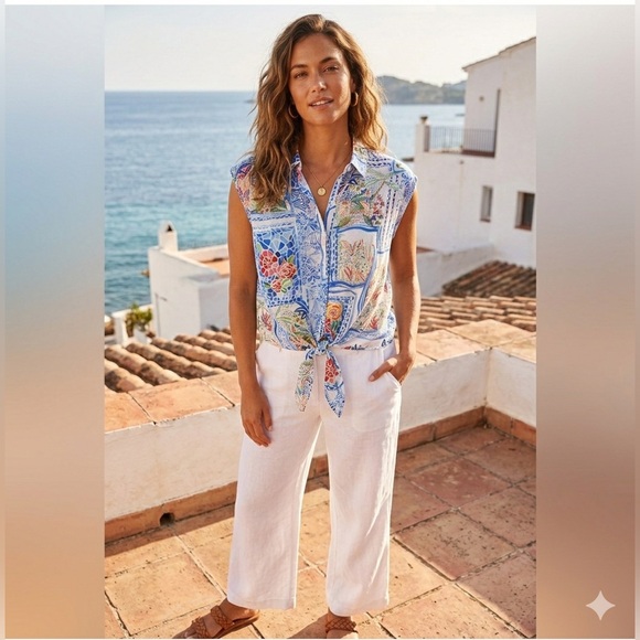 Tamara Mellon Tops - Tamara H. Colorful Floral Patterned Blouse